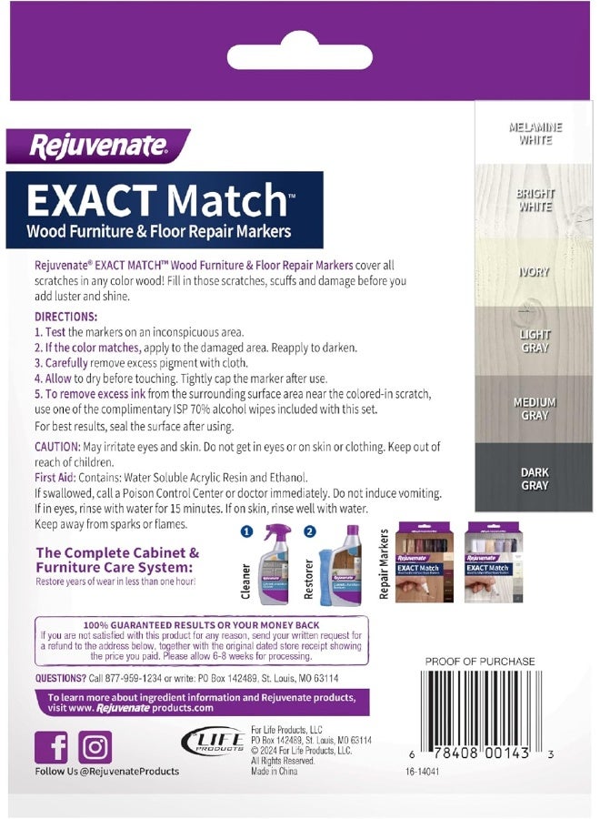 Rejuvenate أقلام إصلاح الأثاث الخشبي والأرضيات الخشبية من ريجوفينيت - 6 ألوان - Image 2