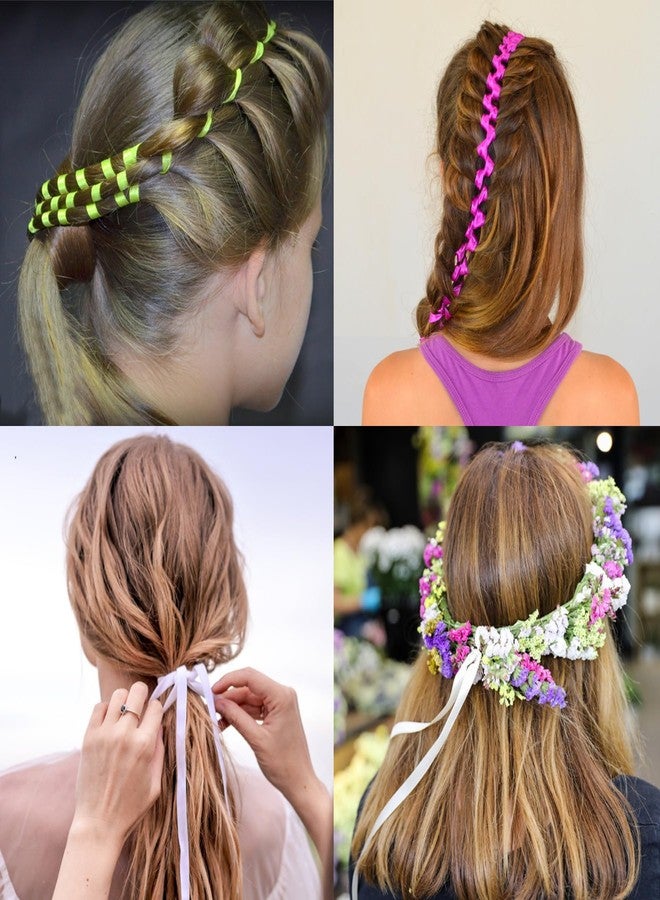 HLTOO Hair Ties, 10PCS Long Silk Ribbon Hair Bows, Colourful Hair Bands with Bow, Elastics Scrunchies, Long Ponytail Holder, for Women and Girls, 10 Colors - Image 3