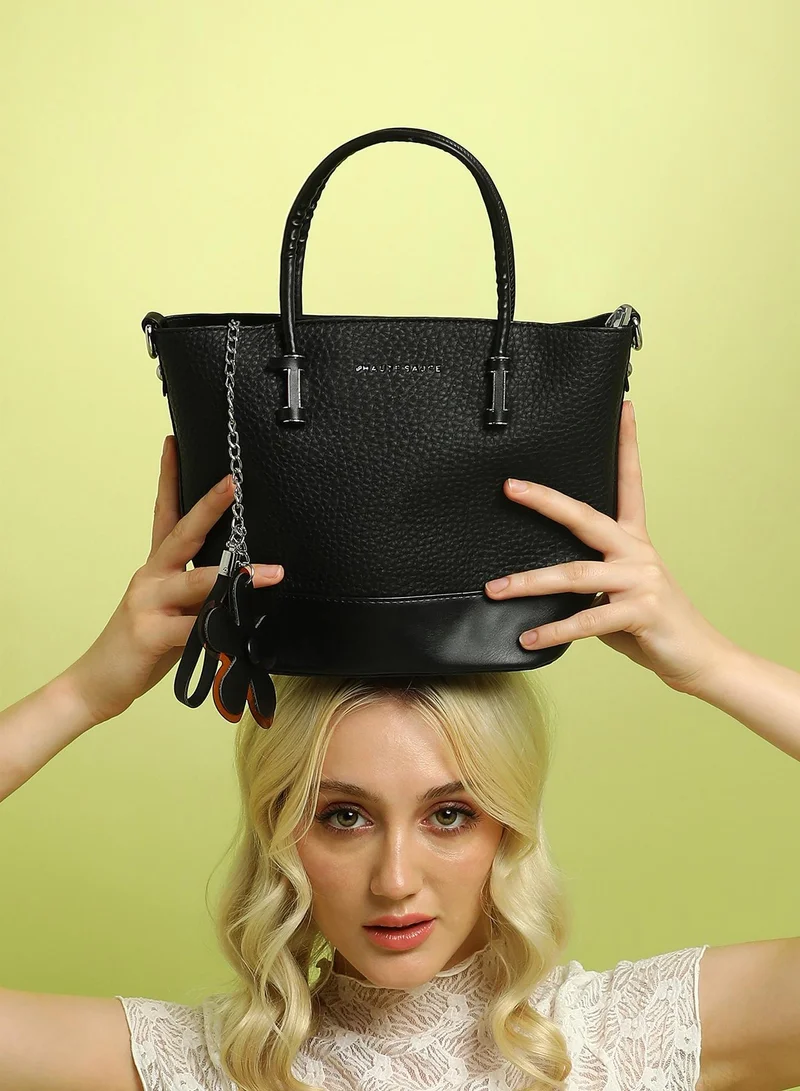 Haute Sauce  Women's The Basket Hand Bag - Midnight Black for Women | Best Price UAE
