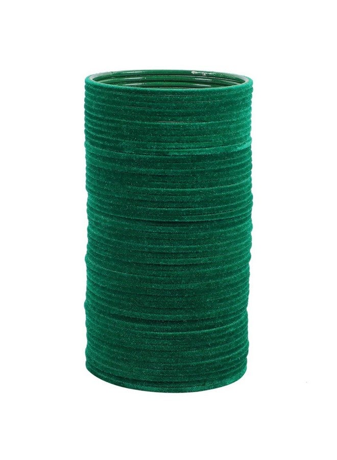 I Jewels Lastest Stylish Metal Plain Green Velvet Chuda Bangles Set For Women And Girls (ADB327G-a) (Set of 48) - Image 1