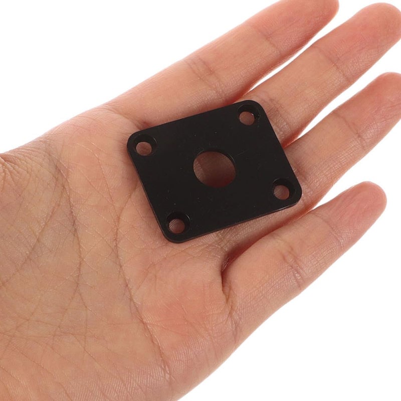 Ipetboom 2pcs Electric Guitar Jack Plate Covers Plastic Rectangular Output Jack Socket Pads Black Guitar Bass Control Mounting Accessories - Image 3