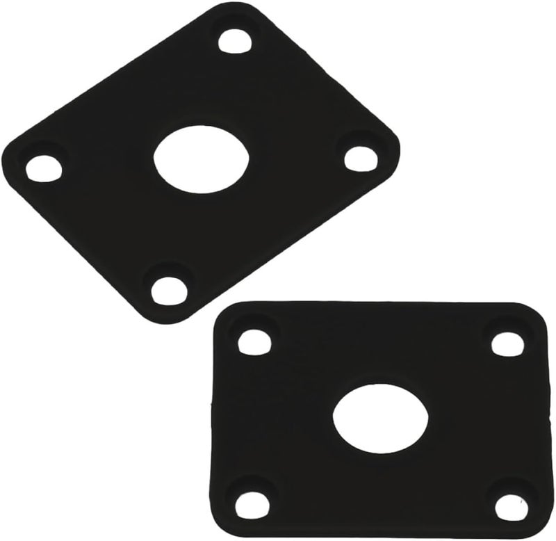 Ipetboom 2pcs Electric Guitar Jack Plate Covers Plastic Rectangular Output Jack Socket Pads Black Guitar Bass Control Mounting Accessories - Image 1