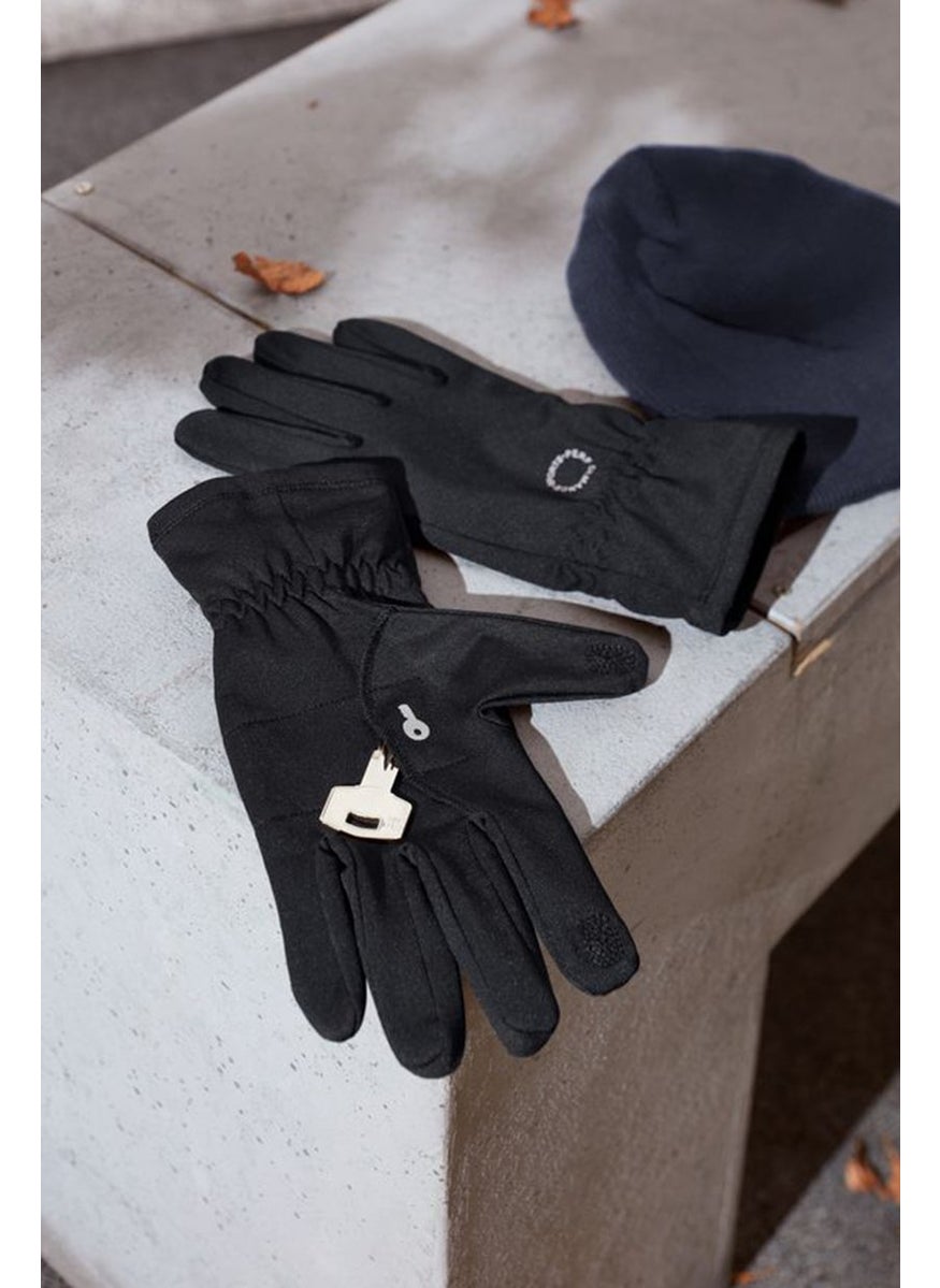 Tchibo Reflective Print Running Gloves, Black  - Image 1