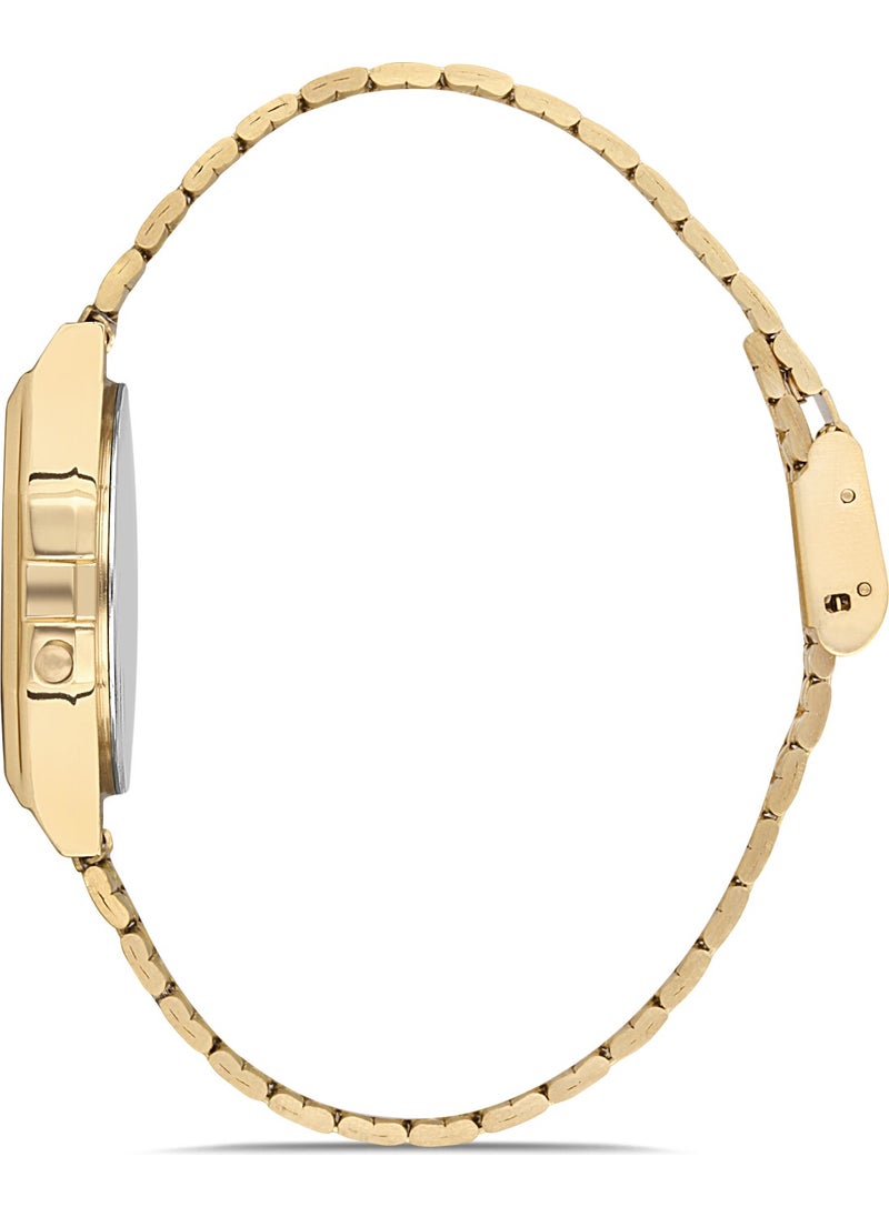 Aqua Di Polo 1987 Women's Gold Metal Band Pop Digital Retro Watch APWA065707  - Image 4