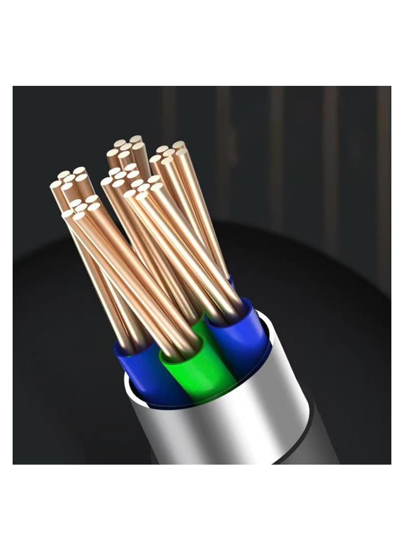 Type C Cable USB C to USB A Cable Rapid Charger Durable Nylon Braided USB C Charging Cable Type C Charger Retractable Fast Charging Coiled Cable for Most Smartphones Tablets Laptops - Image 4