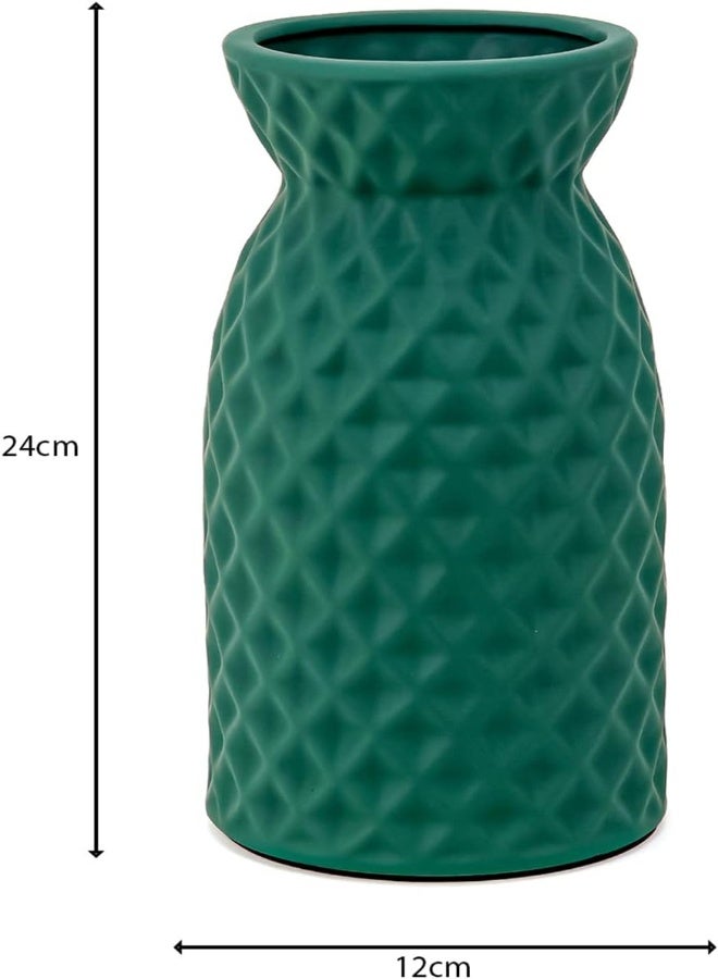 AKDC Ceramic Coating Flower Vase Cylindrical Shaped Pots Flower Barrels Planter Round Planting Pot Garden Container Outdoor Indoor For Gardening Home Decor 24 Cm Set Of 3 In One Pack  - Image 2