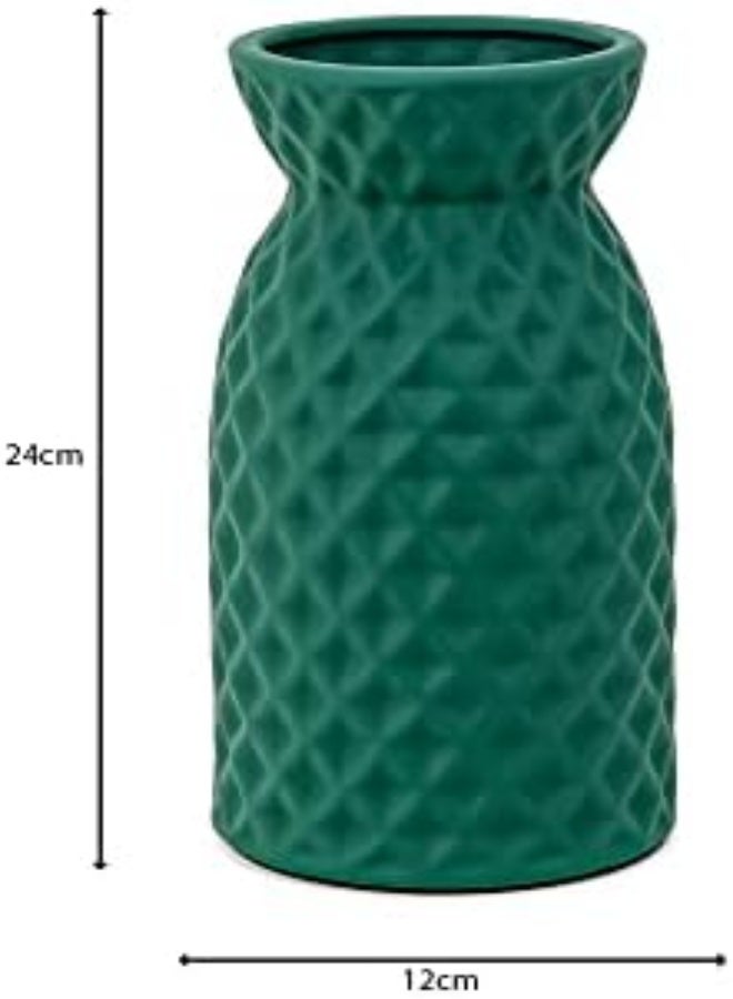 AKDC Ceramic Coating Flower Vase Cylindrical Shaped Pots Flower Barrels Planter Round Planting Pot Garden Container Outdoor Indoor For Gardening Home Decor 24 Cm Set Of 3 In One Pack  - Image 4