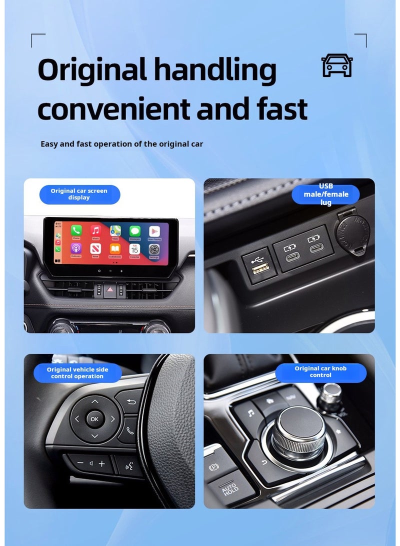 Generic Wireless CarPlay Android Auto 3-in-1 Box with YouTube & Netflix Support | 2GB+16GB Memory | Convert Factory Wired CarPlay to Wireless | Android 10 Smart Car Multimedia Adapter with Voice Assistant, SD Slot  - Image 2