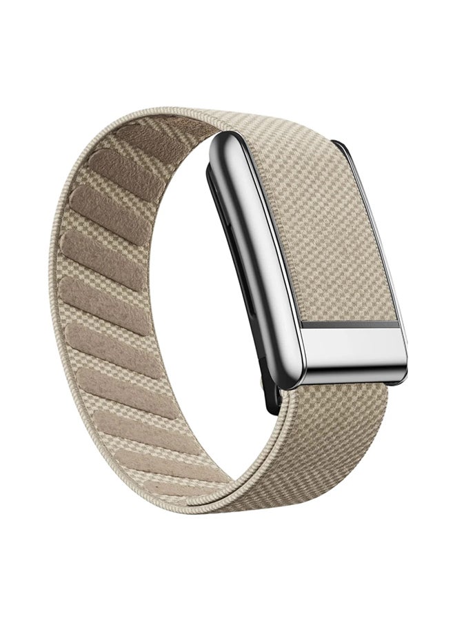 حزام رياضي من النايلون لـ WHOOP 5.0، One/Peak، بديل مقاوم للماء وناعم للغاية للنساء والرجال (غير متوافق مع الجيل 4) - بيج