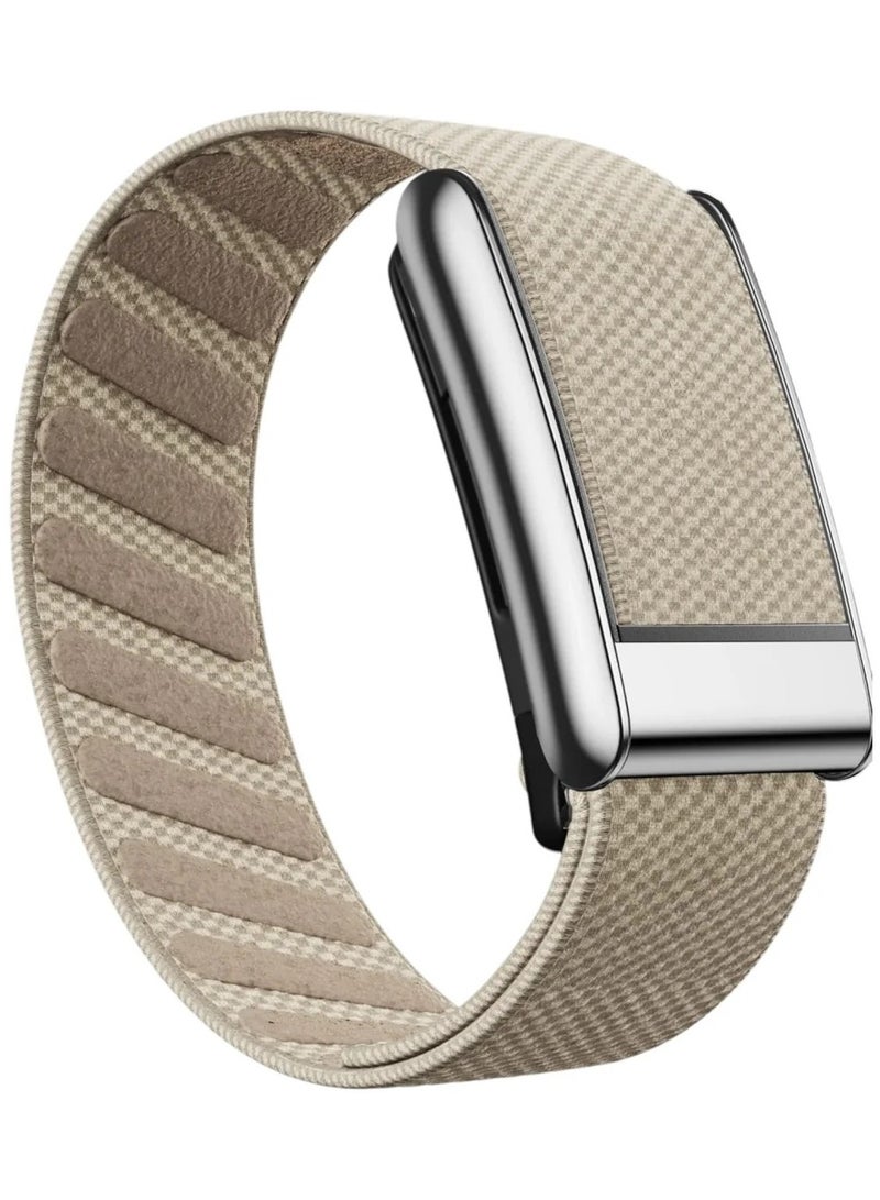 Nylon Sport Band For WHOOP 5.0, One/Peak, Ultra-soft Breathable Sports Waterproof Replacement Wristbands for Women Men (NOT for Gen 4) - Beige