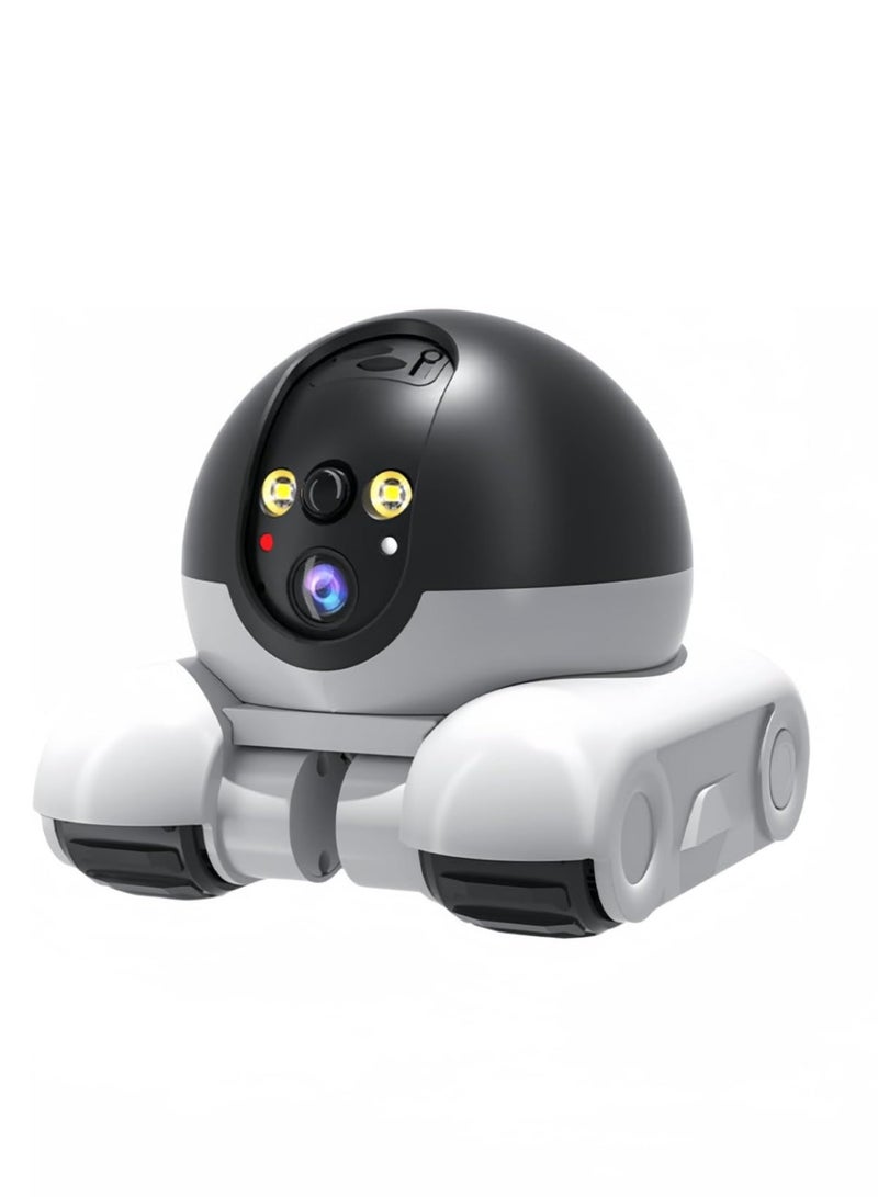 2K camera robot Wireless robot camera with dual HD 360° rotating lenses Remote app control Indoor smart home security Night vision Pet watching Baby companion Elderly Two-way audio - Image 1
