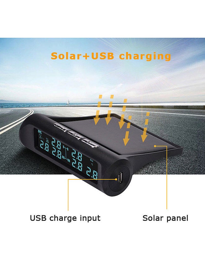 Generic - Tire Pressure Monitoring System, Solar Powered 6-Wheel Freight Vehicle Tire Pressure Monitor System for Truck, RV, Bus, Bulk Lorry - Image 1