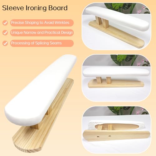 DE-LIANG Padded Chest & Sleeve Tailor Ironing Board Long with Wooden Base for Household Tools, Tailor Dress Forms, Sewing and Tailoring Studio - Image 3
