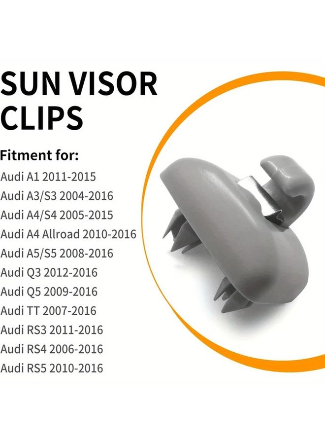 Gray Set Of 2 Sun Visor Clips For Audi Models - Image 3