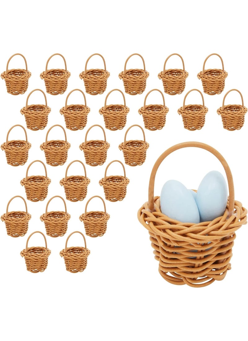 Juvale Juvale 24 Pack Rattan Mini Picnic Baskets with Handles for Tiny Birthday Party Favors or Baby Shower 275 in  - Image 1
