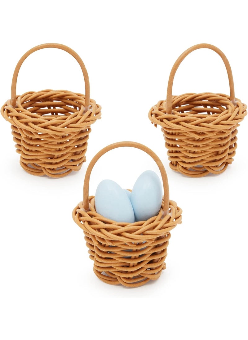Juvale Juvale 24 Pack Rattan Mini Picnic Baskets with Handles for Tiny Birthday Party Favors or Baby Shower 275 in  - Image 5