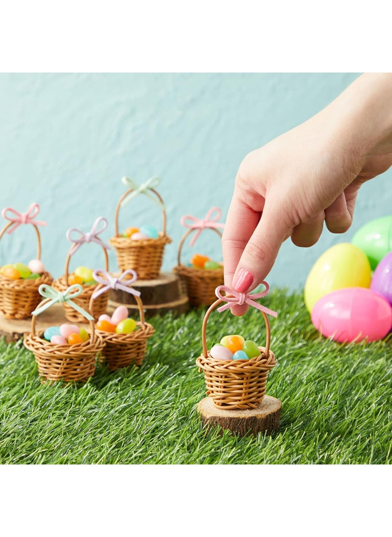 Juvale Juvale 24 Pack Rattan Mini Picnic Baskets with Handles for Tiny Birthday Party Favors or Baby Shower 275 in  - Image 2