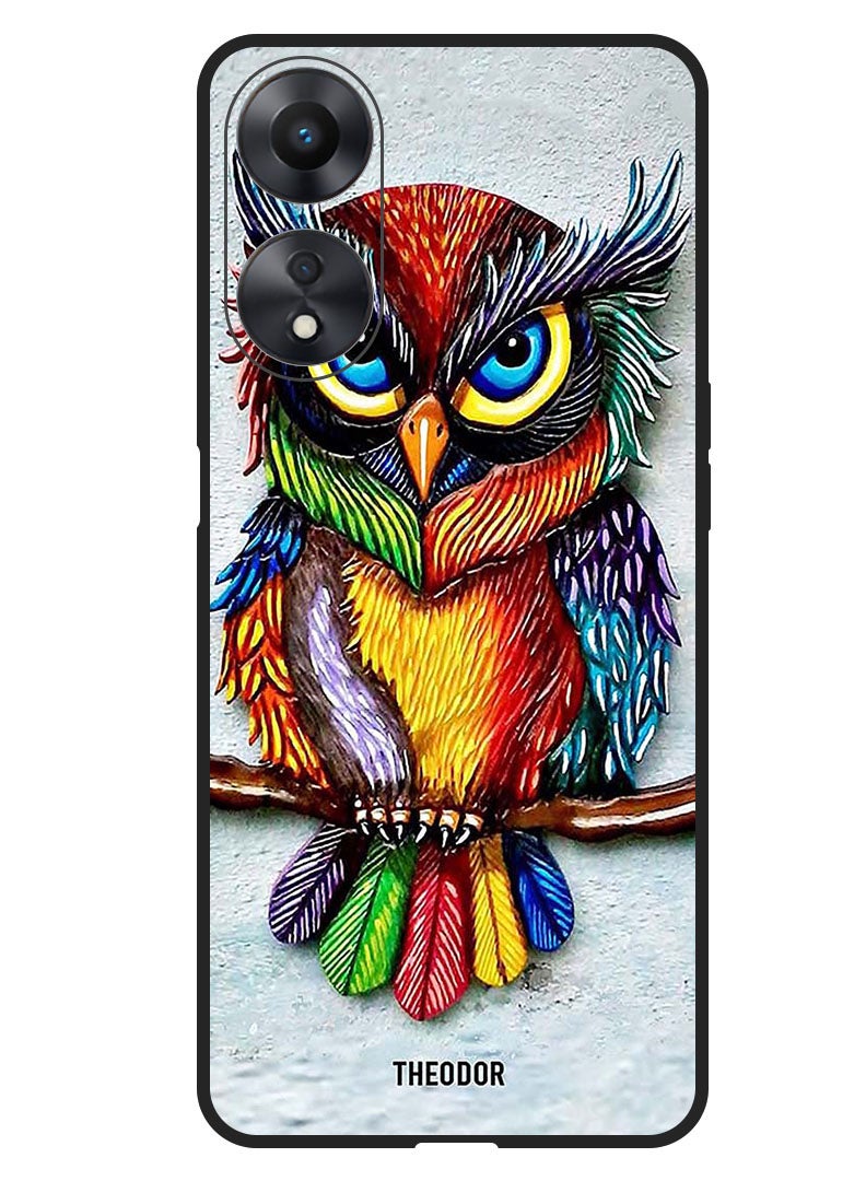 Theodor Protective Case Anti Scratch Shock Proof Bumper Cover For Oppo F23 5G Paint Owl - Image 1