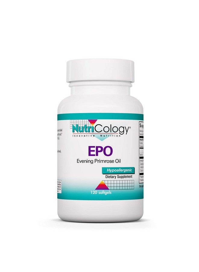 Nutricology نوتري كولوجي EPO - زيت زهرة الربيع المسائية للرجال والنساء، لعلاج جفاف العين، أوميغا-6 EFA، حمض غاما لينولينيك، مكمل 500 ملغ - 120 حبة - Image 1