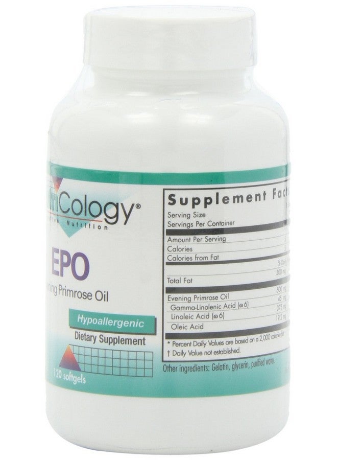 Nutricology نوتري كولوجي EPO - زيت زهرة الربيع المسائية للرجال والنساء، لعلاج جفاف العين، أوميغا-6 EFA، حمض غاما لينولينيك، مكمل 500 ملغ - 120 حبة - Image 4