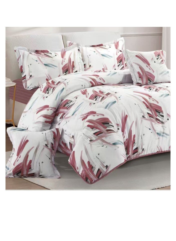 بلو سكاي طقم لحاف نفرين نظام وجهين مفرش مكون من ٦ قطع , لحاف بحشوة ٦ قطع , مايكروفايبر100% لحاف مقاس 260 في 240 سم - Image 2