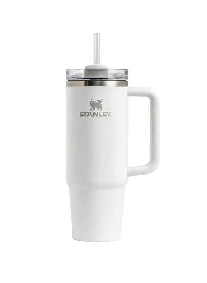 Stanley Quencher H2.0 FlowState Stainless Steel Vacuum Insulated Tumbler with Lid and Straw for Water, Iced Tea or Coffee, Smoothie and More, 40 oz，Creamy White - Image 1