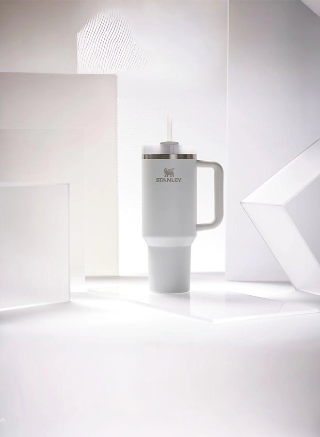 Stanley Quencher H2.0 FlowState Stainless Steel Vacuum Insulated Tumbler with Lid and Straw for Water, Iced Tea or Coffee, Smoothie and More, 40 oz，Creamy White - Image 4