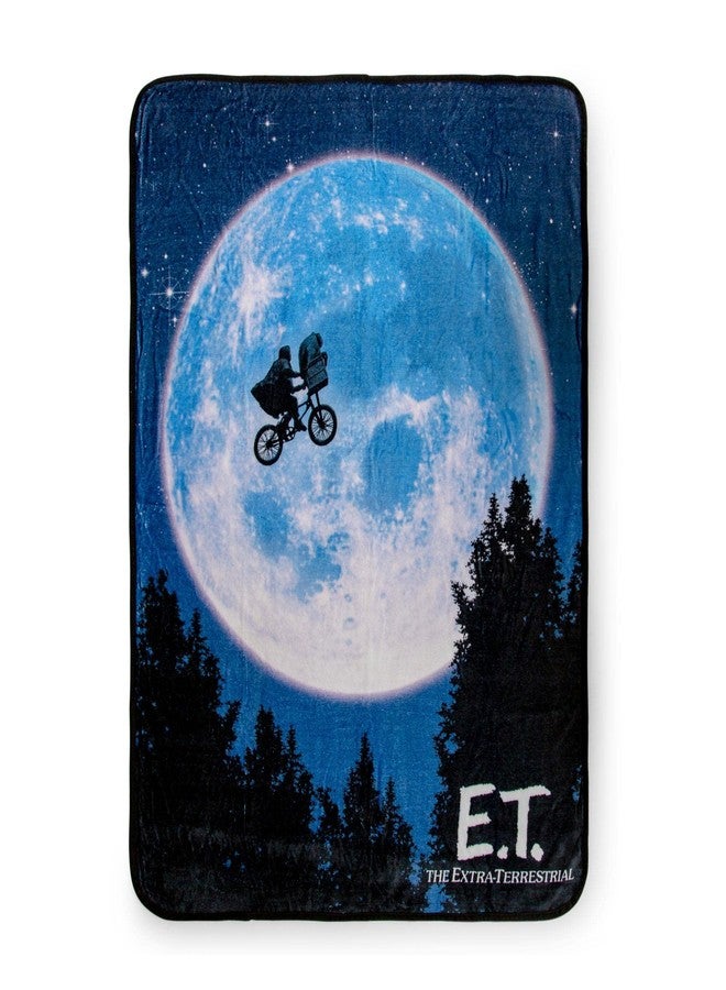 Toynk E.T. The Extra-Terrestrial Bike Moon Fleece Throw Blanket | Plush Soft Cover for Sofa, Bed | 45 x 60 Inches - Image 1