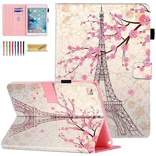 Dteck Case for iPad mini 5/4/3/2/1, Protective Leather Folio Case with [Auto Wake Sleep/Adjustable Viewing Stand Angle] Magnetic Shockproof Cute Slim Cover for iPad mini 7.9", Pink Eiffel Tower - Image 1