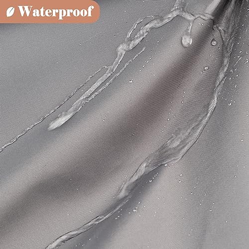 UFRIDAY Extra Long Shower Curtain 84 inch,Light Grey and White Fabric Polyester Bathroom Curtain Liner with Mesh Filtering Window and Weighted Bottom Hem, Machine Washable, 72 x 84 Inches - Image 5
