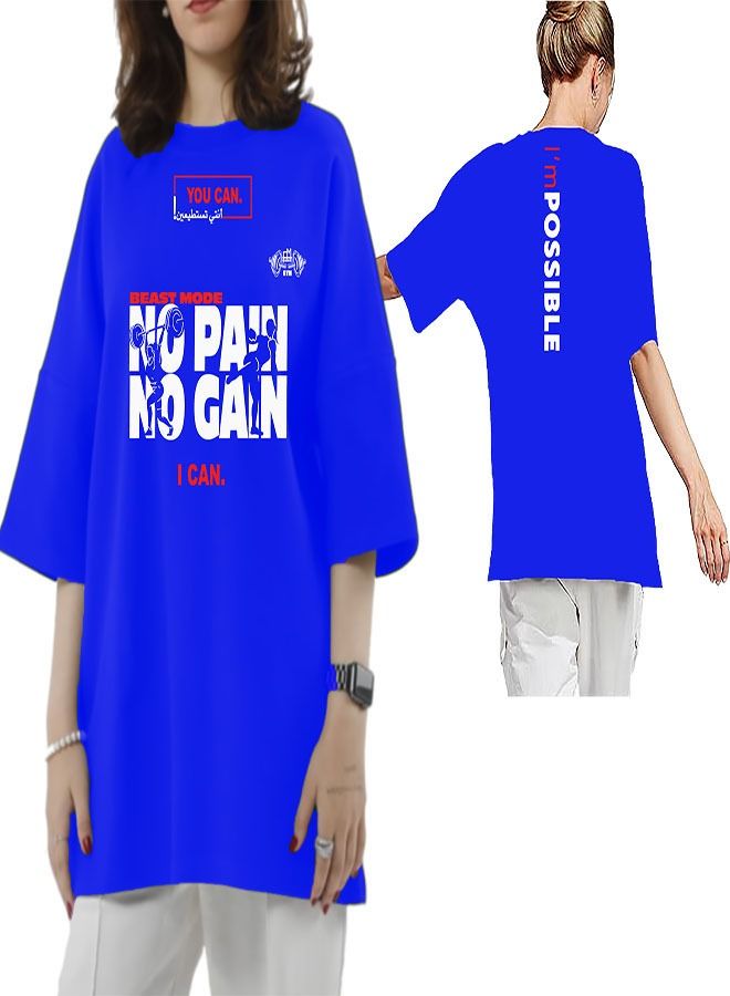 Genérico Women's No Pain No Gain Workout Gym Bodybuilding Oversize T-Shirt 004 - Image 1