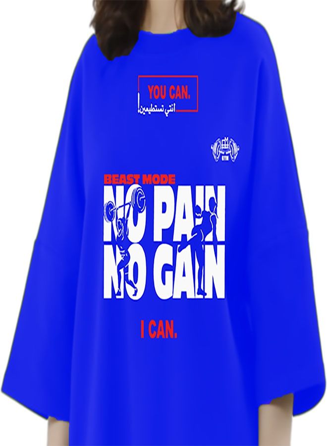 Genérico Women's No Pain No Gain Workout Gym Bodybuilding Oversize T-Shirt 004 - Image 4