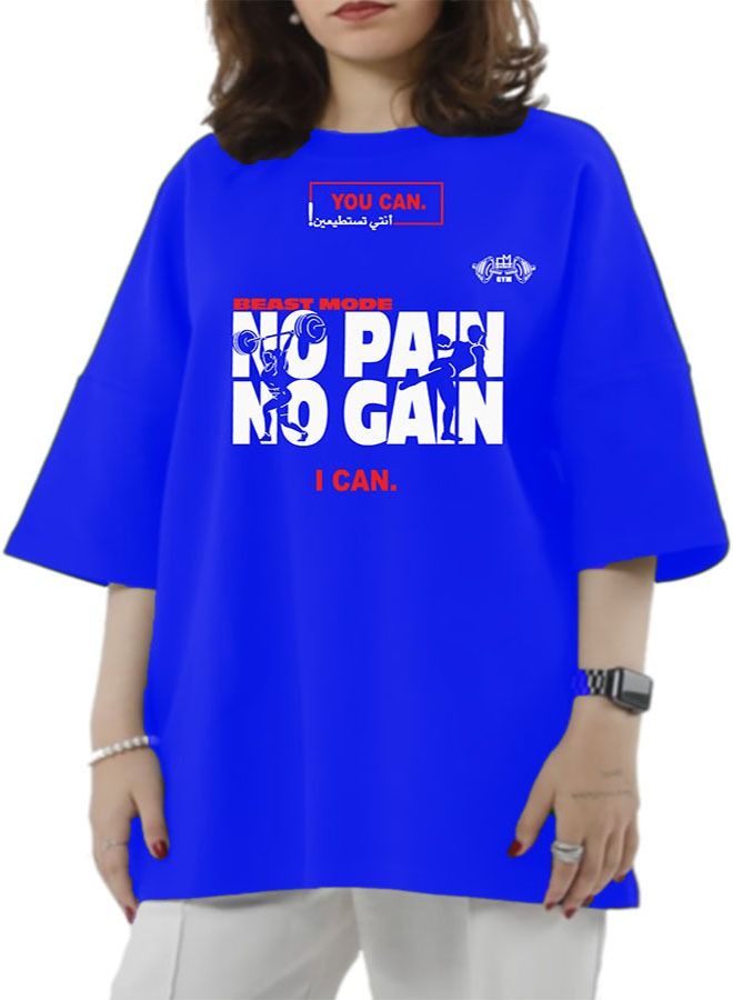 Genérico Women's No Pain No Gain Workout Gym Bodybuilding Oversize T-Shirt 004 - Image 2
