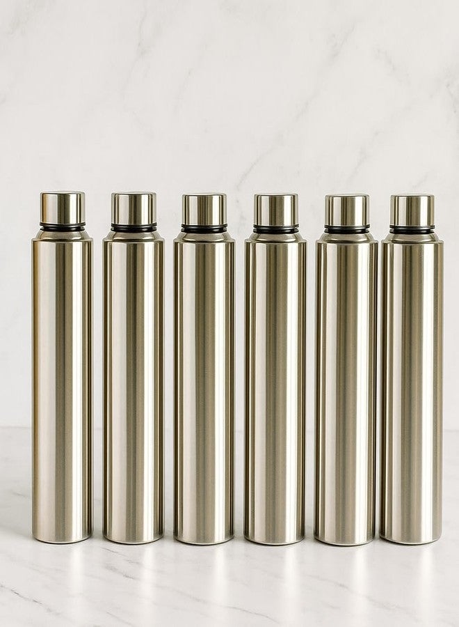 VISAXMI Stainless Steel Primium Water Bottle 1 L | Fridge Steel Bottle | Drinking water bottle | Leak Proof & Durable Steel Bottle for Office, Gym, School & Home (Pack of 6) - Image 1