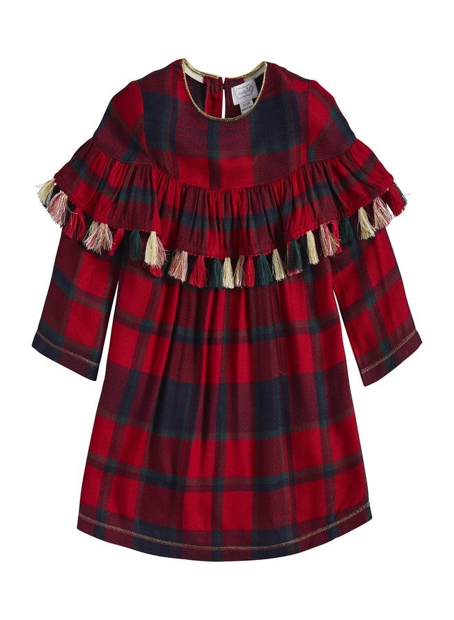 Mud Pie Baby Girls' Tartan Tassel Dress, 6-9 Months - Image 1