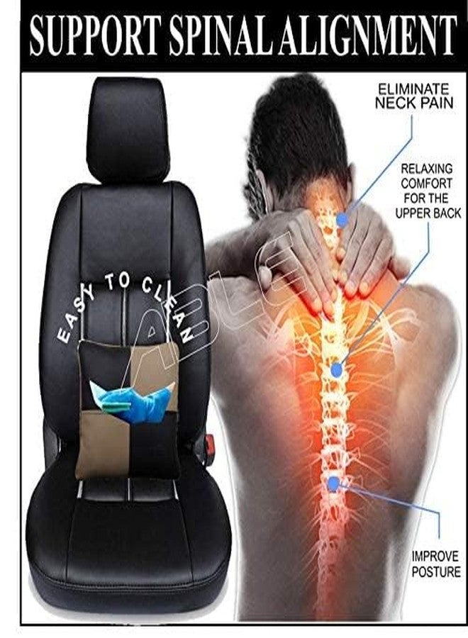 Fabbay | Car Faux Leather Neck Rest and Headrest Pillows Cushion Comfortable Car Rides Superior Neck Support Cushion Head Rest Pillow Lightweight Adjustable Pack of 2 Multicolor - Image 3