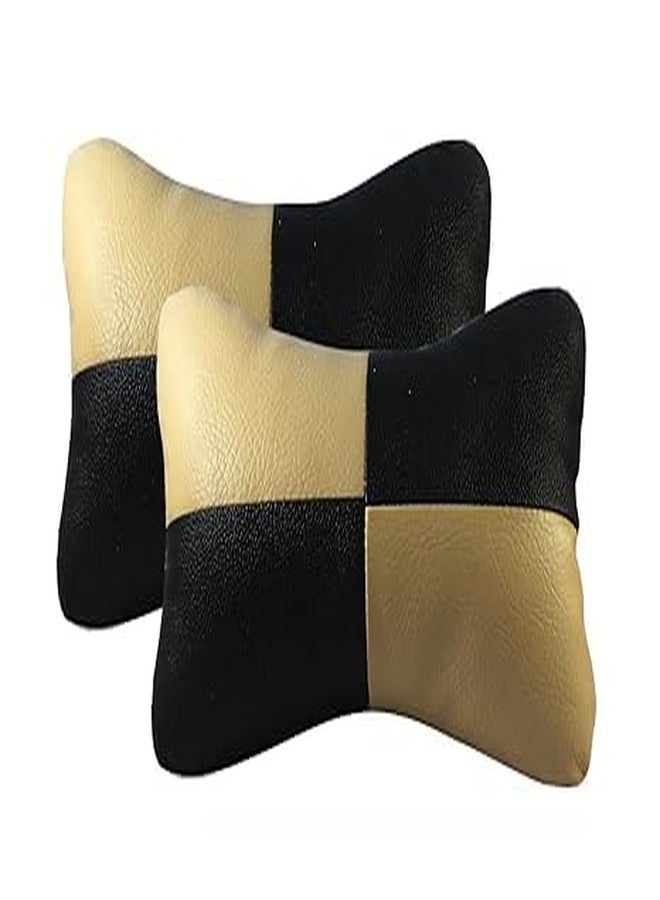 Fabbay | Car Faux Leather Neck Rest and Headrest Pillows Cushion Comfortable Car Rides Superior Neck Support Cushion Head Rest Pillow Lightweight Adjustable Pack of 2 Multicolor - Image 2