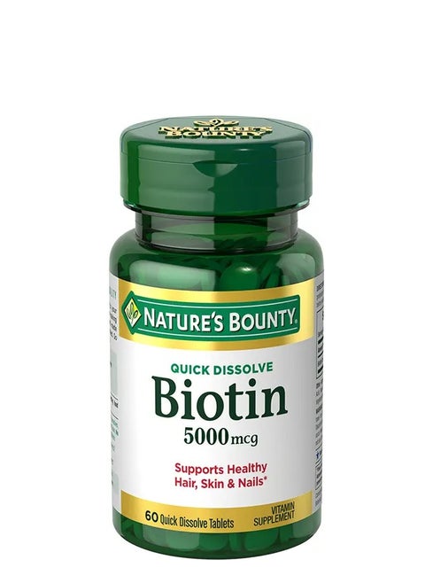 Nature's Bounty Biotin 5000 Mcg 60 Quick Dissolve Tablets