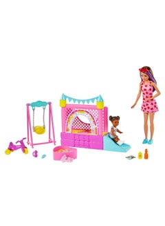 Mattel Games Barbie Skipper Babysitters Bounce House  - Image 1