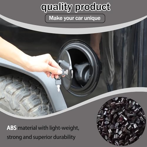 Lcojicep Locking Gas Tank Cap Cover Compatible with Hummer H2 2003-2009，Locking Gas Cap Cover, Fuel Tank Door with Lock，aluminum alloy Car Fuel Tank Gas Filler Cap Cover Accessories (Style B) - Image 3