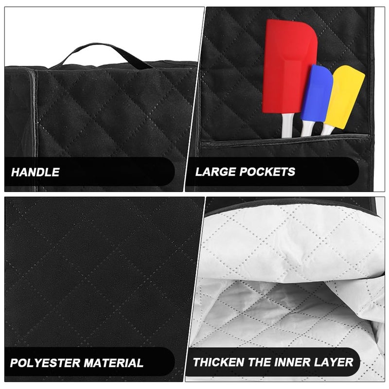 Tookie Blender Dust Cover, Kitchen Blender Cover with Accessory Pocket and Handle, Stand Mixer or Coffee Maker Appliance Cover For Kitchen, Anti Fingerprint Dust Proof Stain Resistant(size:black) - Image 5