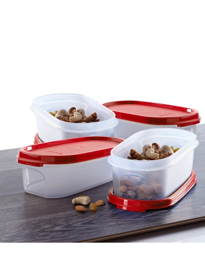 Tupperware Oval Dry Storage Containers 500Ml (Set Of 4, Plastic) - Transparent - Image 3