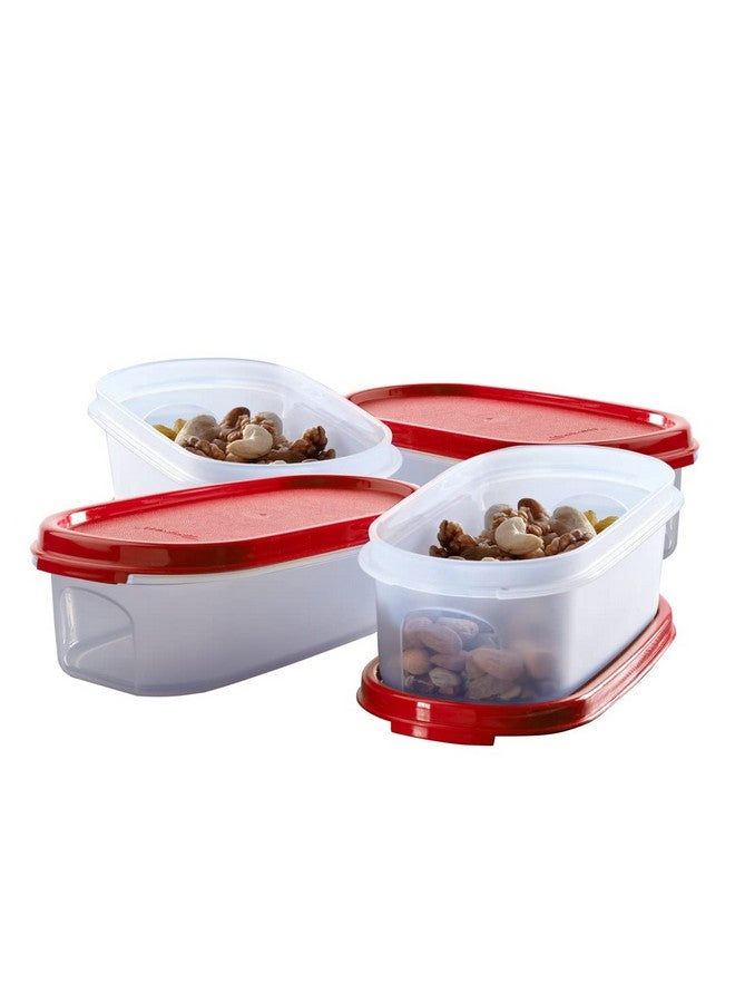 Tupperware Oval Dry Storage Containers 500Ml (Set Of 4, Plastic) - Transparent - Image 1