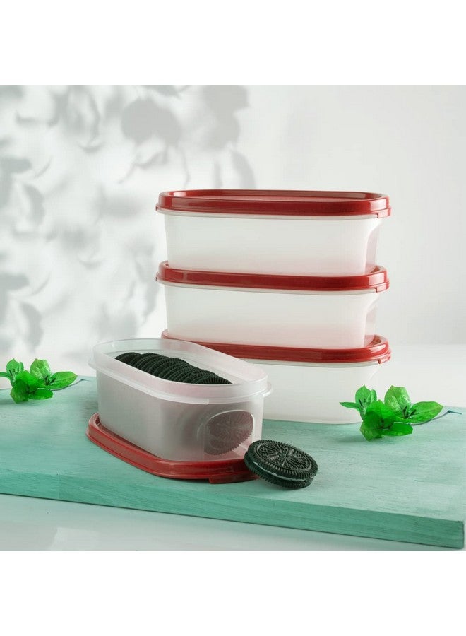 Tupperware Oval Dry Storage Containers 500Ml (Set Of 4, Plastic) - Transparent - Image 2