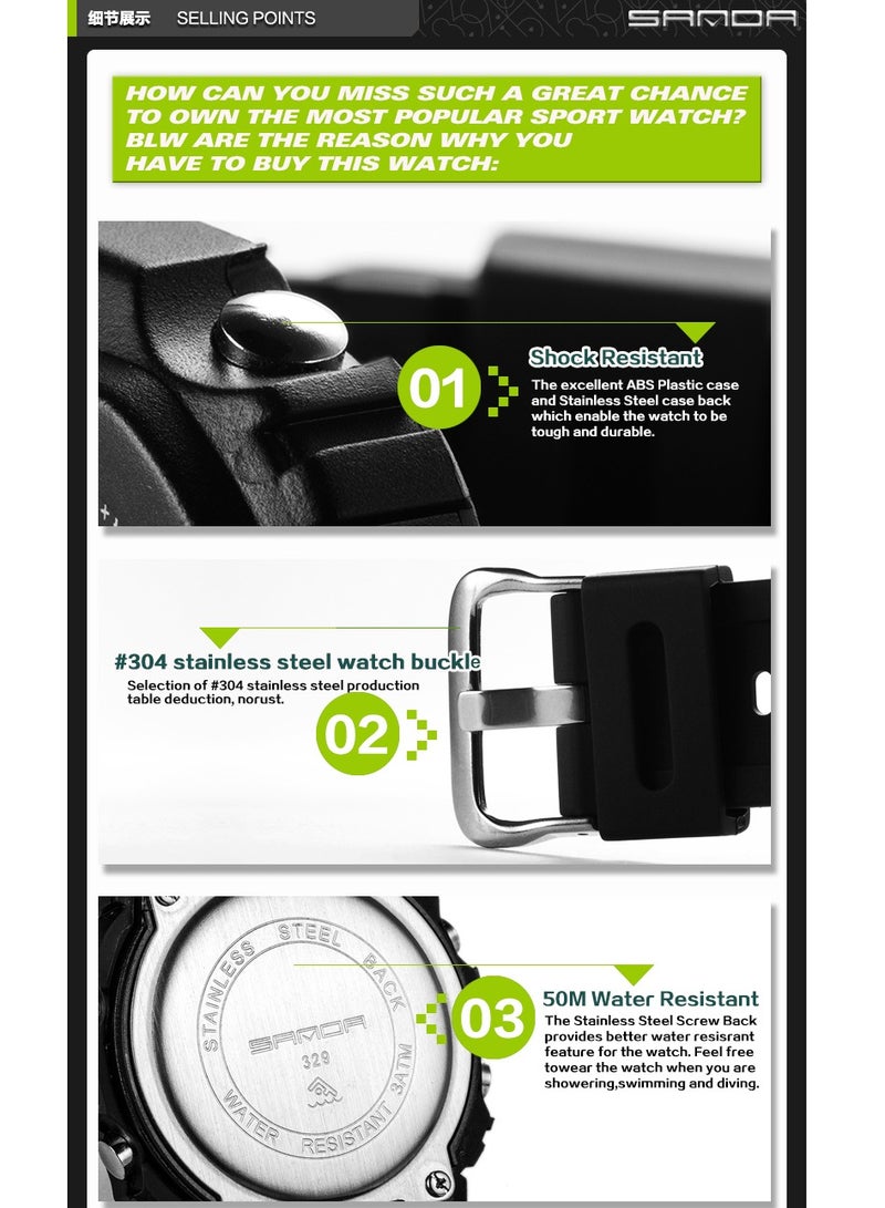 SANDA G Style LED Digital Watch Unisex Shockproof Waterproof Sports Watches Boy Stopwatch Military LED Electronic Clock - Image 5