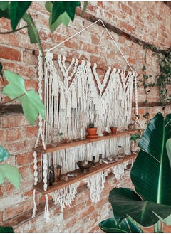 Antikiano Wooden Wall Shelf, Macrame Shelf, Living Room Decor, Stand Bookshelf.  - Image 3