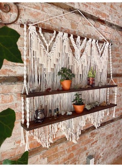 Antikiano Wooden Wall Shelf, Macrame Shelf, Living Room Decor, Stand Bookshelf.  - Image 4
