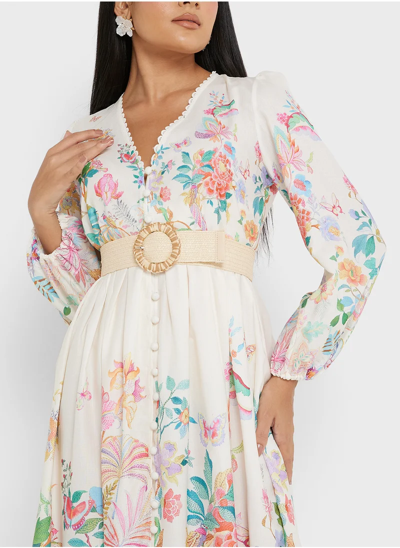 خزانة Floral Print Dress