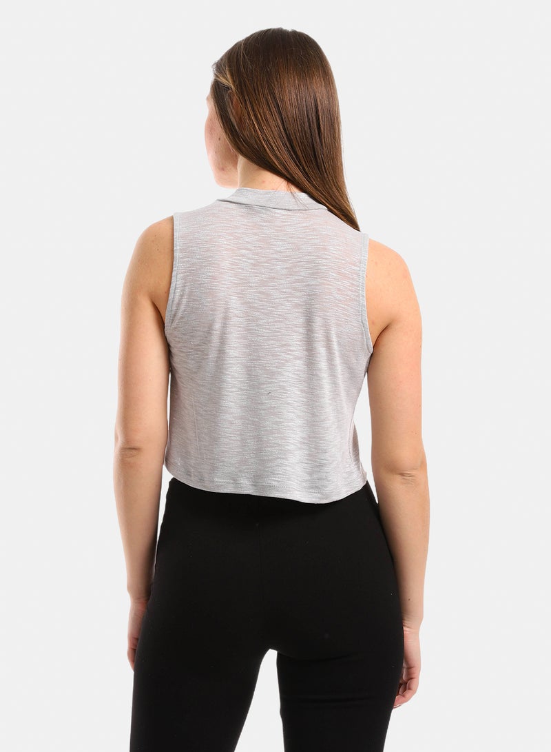 belle Mock Neck Slip On Crop Top - Image 3
