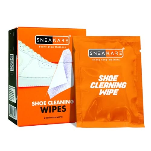 SNEAKARE Shoe Cleaning Wipes (Pack of 6) - Textured, Travel-Friendly & Disposable Shoe Wipes for All Shoes - Sneaker Cleaner Wipe Multipack - Mess-Free White Shoes Cleaner for Sneakers - Image 1